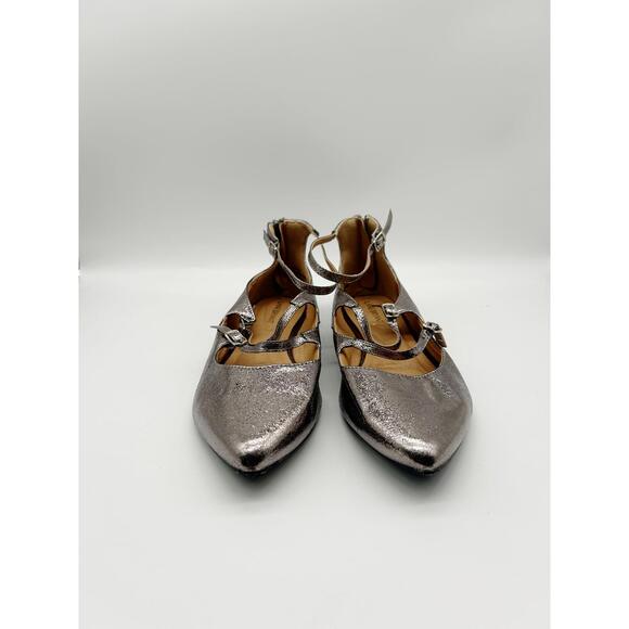 Lane Bryant Women's Sparkle Sandals Multi Strap Metallic Size 10 Flats - Picture 2 of 9